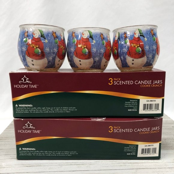 Snowman Christmas Candles Cookie Crunch Scented Pack of 9 (1 Chipped) - Picture 5 of 6